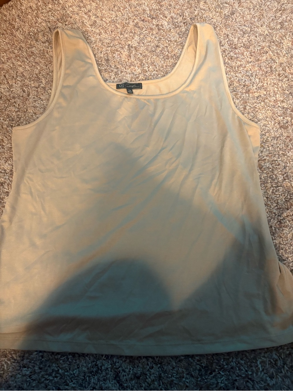 DG2 by Diane Gilman Cream Scoop Neck Tank